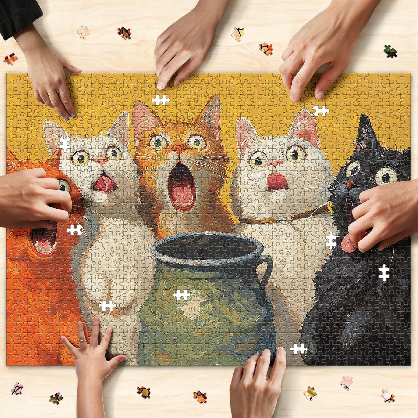 猫猫的惊奇发现 平面拼图 1000片